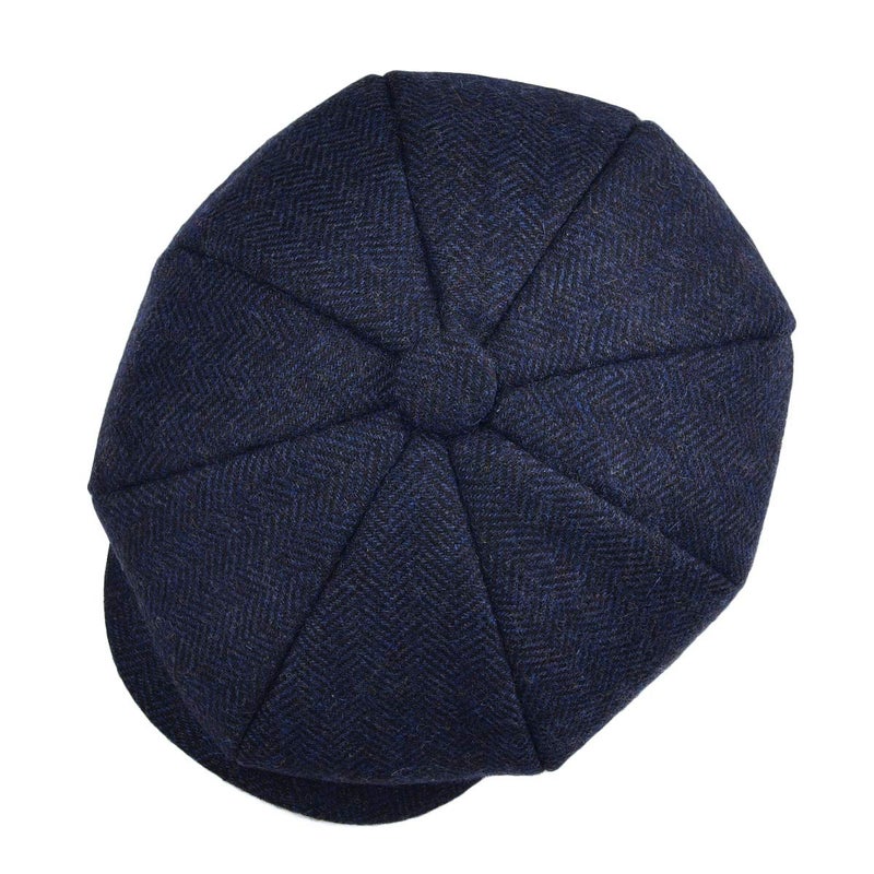 JANGOUL Boys Vintage Newsboy Cap Tweed Flat Beret Cabbie Hat for Kids Toddler Pageboy (48cm(6-24 Months), Navy) - Image 4
